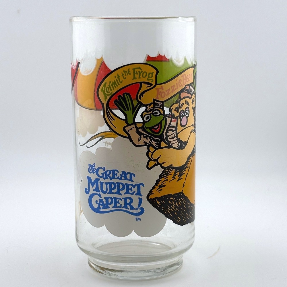 Vintage 1981 McDonald's The Great Muppet Caper Glass Kermit Fozzie Gonzo 80s